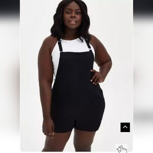 Torrid 1x Black Romper Shotall Overalls